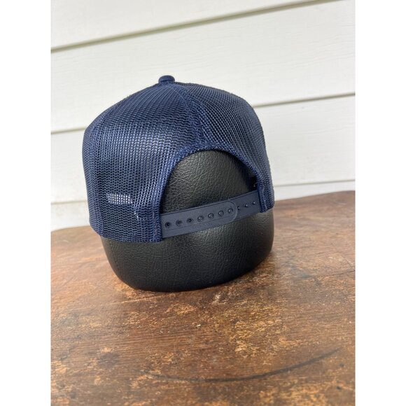 Vintage Kenworth Navy Blue Mesh Trucker Patch Snapback Hat X3 - Picture 2 of 4
